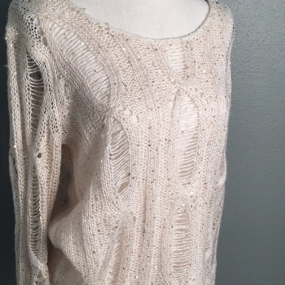 Jennifer Lopez Cream Sequin Sweater - Picture 2 of 6